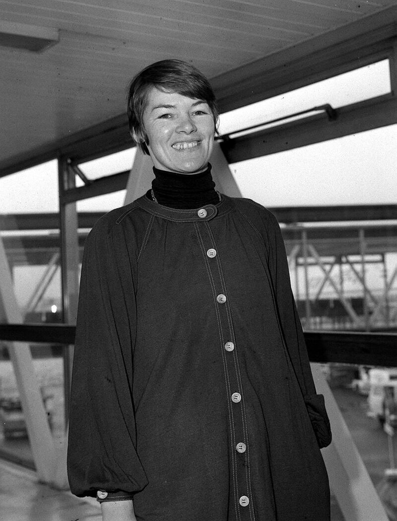 Glenda Jackson at Heathrow Airport in London, in 1976. Photograph: PA/PA Wire