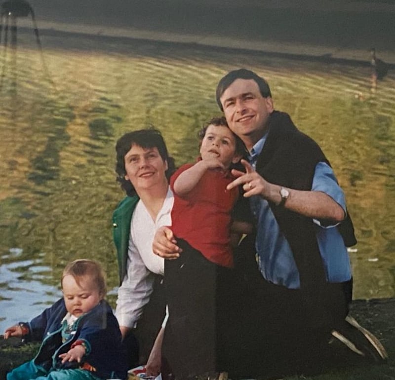 Mary and Micheál Martin with baby Aoibhe and Micheál Aodh