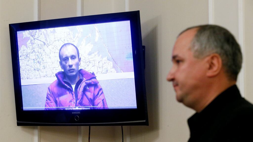 Security Service of Ukraine chief Vasyl Hrytsak: arrested men sought to “lure” courier to Moscow-controlled territory. Photograph: Valentyn Ogirenko/Reuters