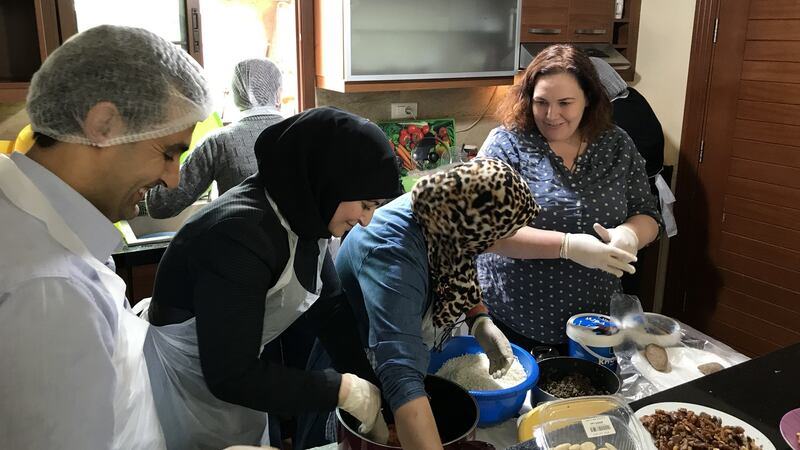 Making ‘Kibbeh’ with Syrian refugees in the Caritas Borj Hammoud Community Development Centre in Beirut