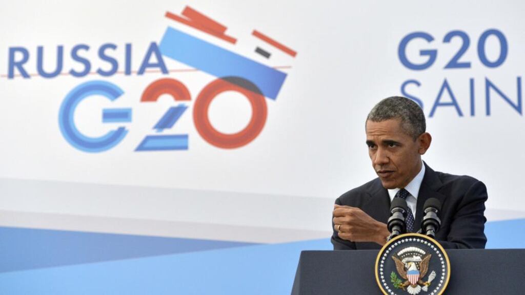 President Barack Obama at the G20 Summit in St Petersburg last September. A security company claimed that the PCs of five visiting foreign ministries were hacked. Photograph: Jewel Samad/AFP/Getty Images