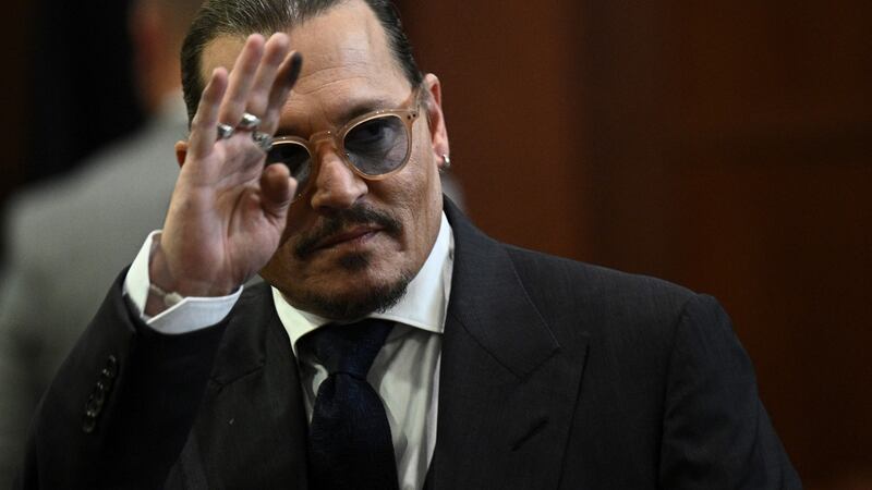 Johnny Depp at the Fairfax County Circuit Courthouse. Photograph: Brendan Smialowski/Pool/AFP via Getty Images