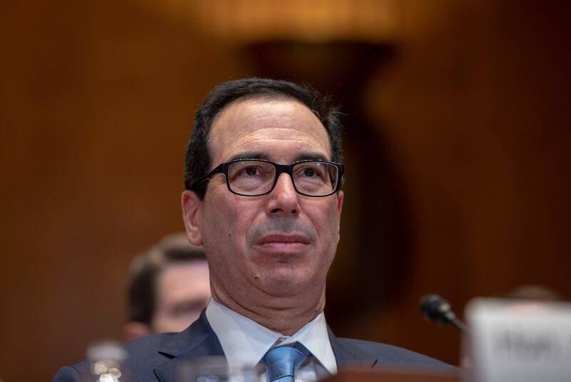 US secretary of treasury Steven Mnuchin speaks at Appropriations Committee Hearing on the FY2020 Budget for the Treasury Department in Washington DC, on May 15th. Photograph: Tasos Katopodis/EPA