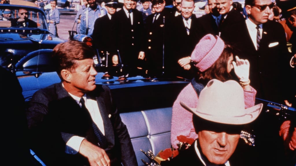President John F Kennedy and Jackie Kennedy get set for motorcade in which he would be shot dead.