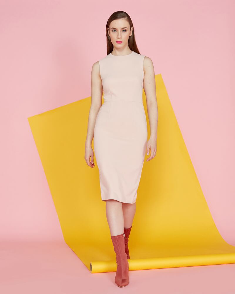 Lennon Courtney at Dunnes Stores: fitted oat-coloured dress €99