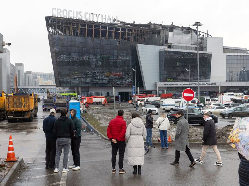Crocus City Hall, the site of the terrorist attack outside Moscow, on March 24th. Photograph: Nanna Heitmann/The New York Times
