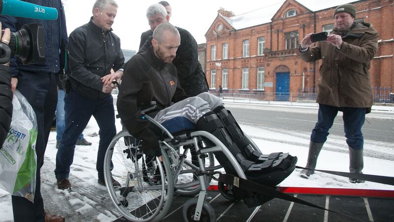 Keith Lee leaves court after a special sitting at Parkgate Street, Dublin. Photograph: Gareth Chaney/Collins