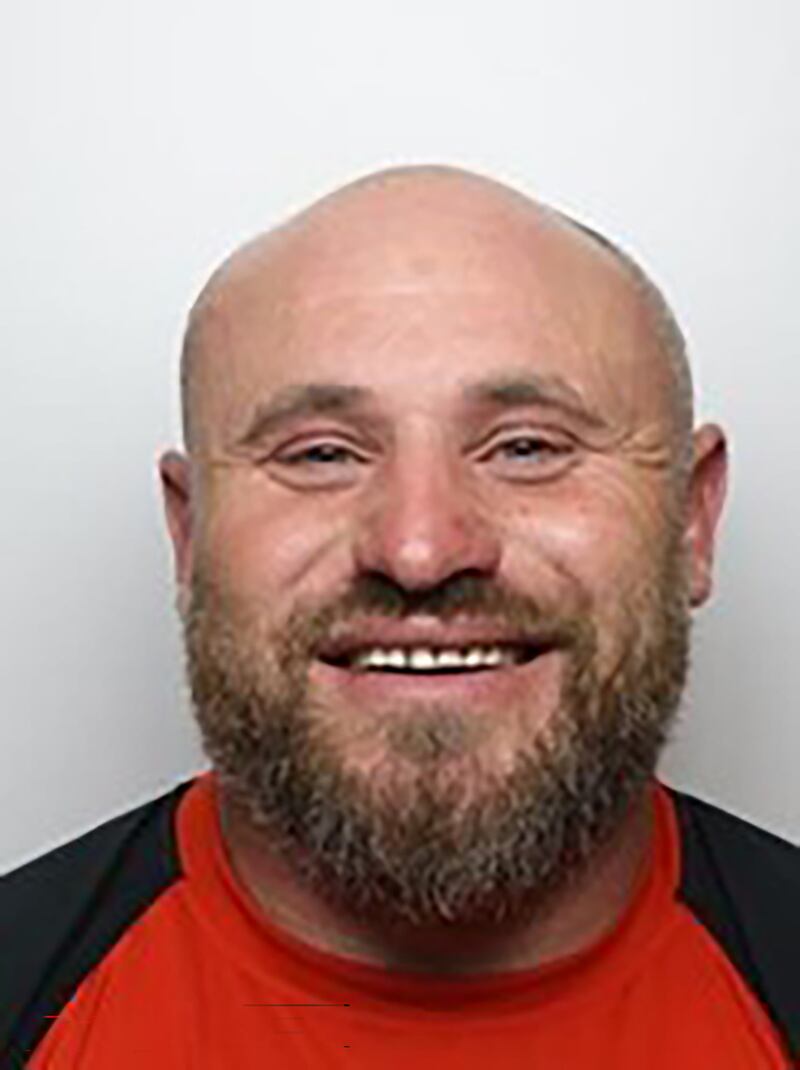 Stuart Bolton (38), who drove more than 50 miles to hurl racist abuse at police during rioting in Rotherham, has been jailed for two years and eight months at Sheffield Crown Court. Photograph: South Yorkshire Police/PA Wire