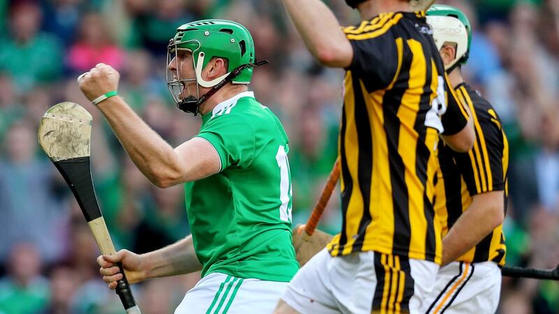 Shane Dowling celebrates scoring his goal in a losing cause against Kilkenny last year. Photograph: Oisin Keniry/Inpho