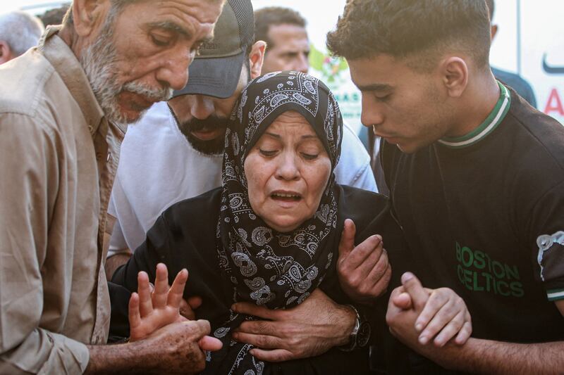 A Palestinian woman mourns her relative, killed in an Israeli strike, at the Al-Aqsa Martyrs Hospital in Deir al-Balah in the central Gaza Strip on June 2nd. Photograph: Bashar Taleb/Getty/AFP