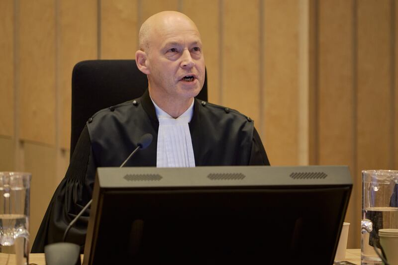 Presiding judge Hendrik Steenhuis said the missile which brought the airplane down was fired from farmland near the town of Pervomaiskyi where it was “controlled by pro-Russian fighters” – the latter characterisation one of many disputed since by Moscow, which claims that Ukrainian soldiers were solely responsible. Photograph: Pierre Crom/Getty Images