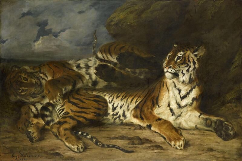Delacroix: Young Tiger Playing with Its Mother; 1930. Courtesy of the Louvre, Paris