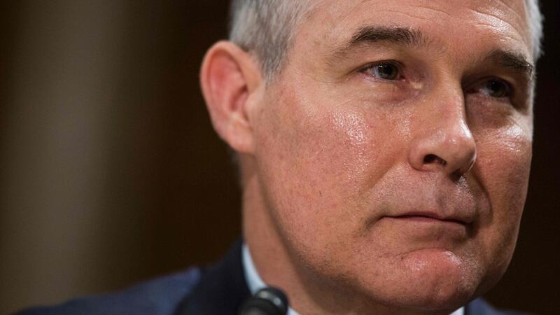 The US senate appointed Scott Pruitt to head the EPA, a department he has repeatedly sued. Photograph: Zach Gibson/AFP/Getty Images