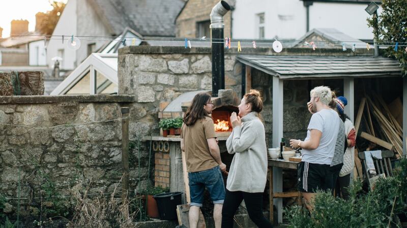 A pizza party hosted by Charlotte Leonard Kane and Shane Palmer. Photograph: Shantanu Starick