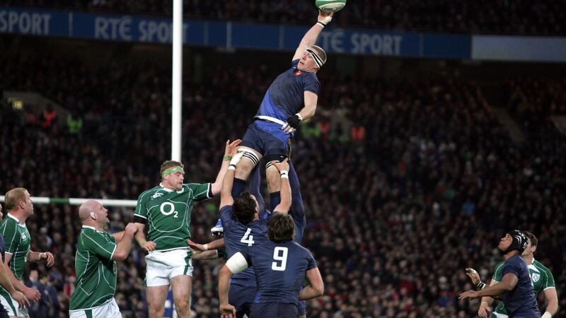 Imanol Harinordoquy reaches dizzy heights in this lineout during Six Nations match against Ireland in 2009. Photograph: Eric Luke