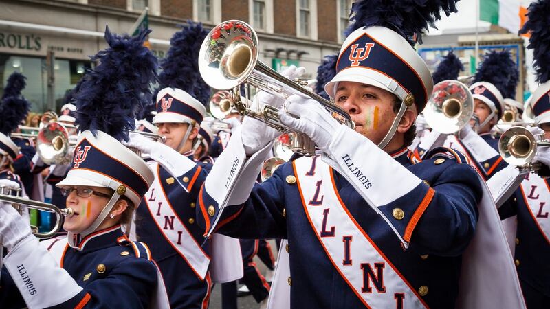 The Marching Illini band from the University of Illinois in 1992 became the first American college band to participate in the Dublin St Patrick’s Day parade
