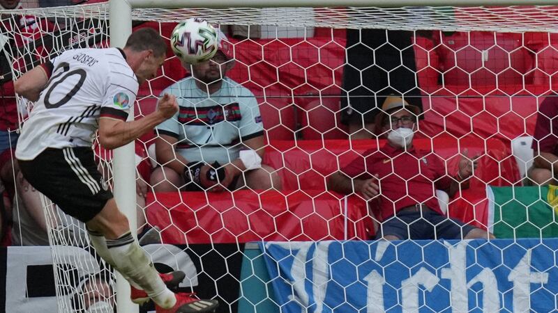 Gosens scores Germany’s fourth. Photo: Matthias Schrader/POOL/AFP via Getty Images