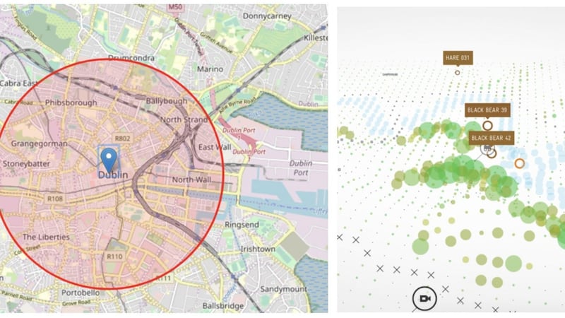 Website 2kmfromhome.com shows how non-essential movement should be contained to a 2km radius, reminding of camera techniques in Bear 71.