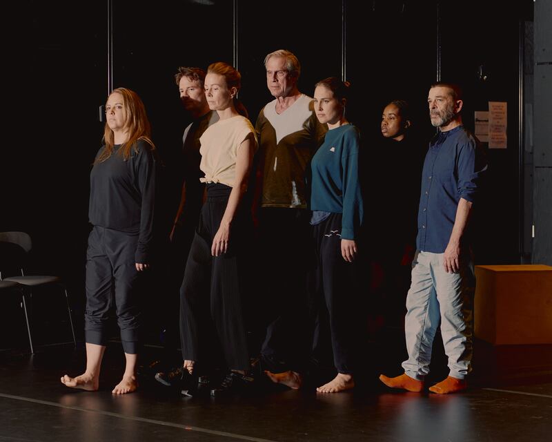 Dancers rehearse What We Hold at the Irish Arts Center in New York Photograph: Vincent Tullo/The New York Times