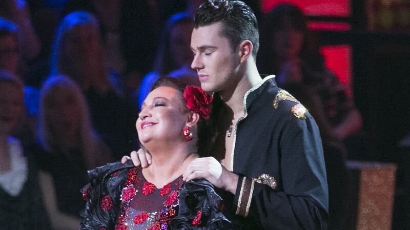 Norah Casey the moment she was voted off Dancing with the Stars. Photograph: Kyran O’Brien/RTÉ