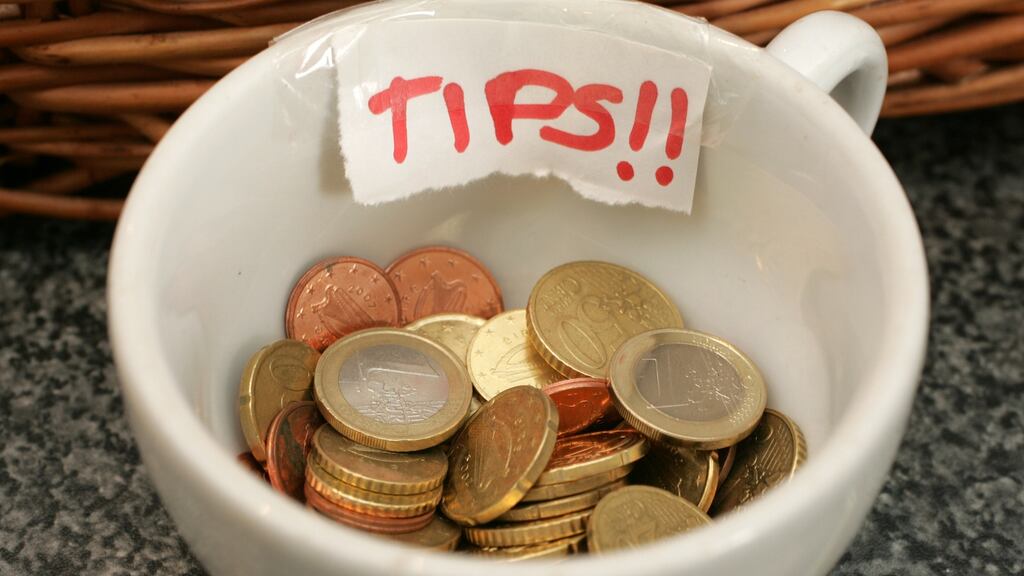 How cash tips are distributed will be required to be included in an employer’s publicly displayed policy. File photograph: Frank Miller