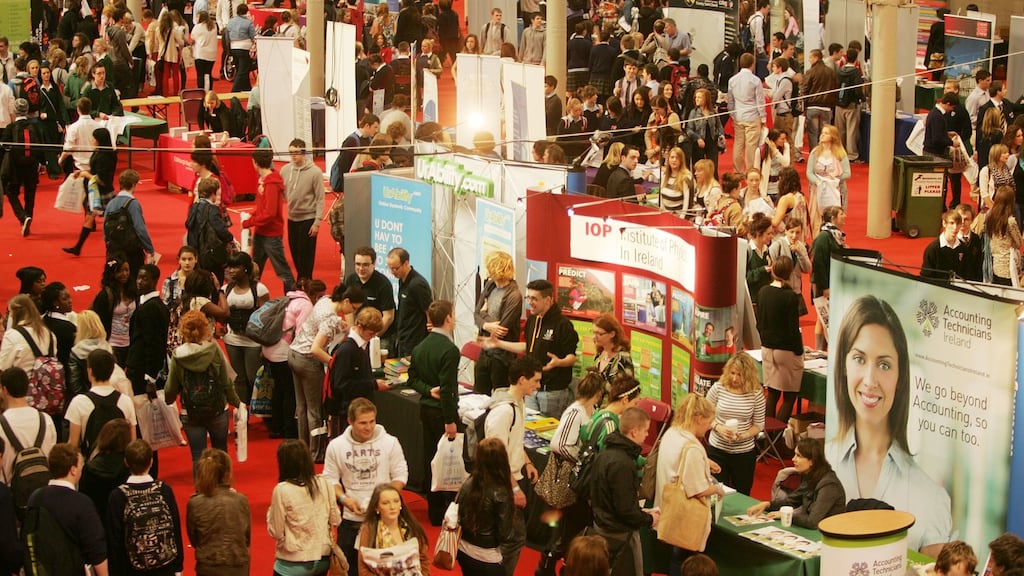 Some 25,000 students will attend the The Irish Times Higher Options expo at the RDS over the course of the three-day event. Photograph: Alan Betson