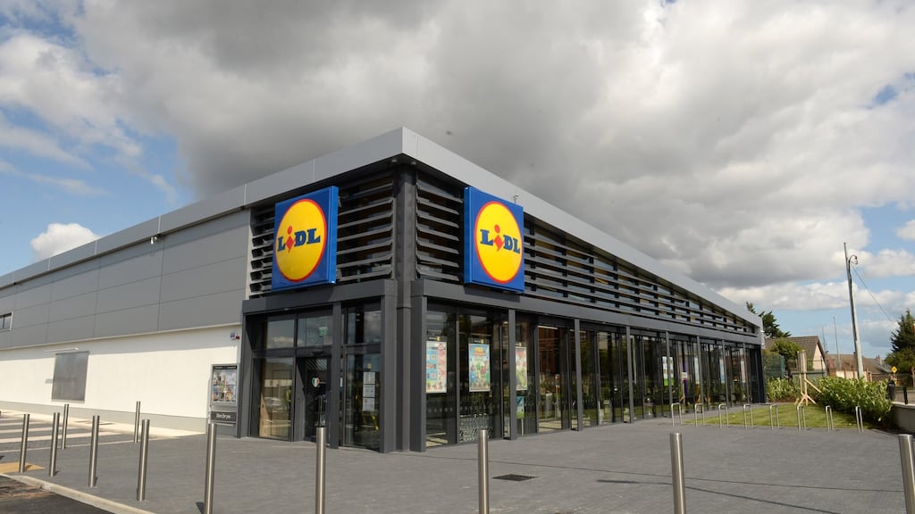 The new Lidl store to reopen in Fortunestown Lane, Tallaght, Dublin. The German discounter has complained about rivals in the grocery sector routinely objecting to planning permissions that it seeks for new stores or extensions. Photograph: Dara Mac Dónaill