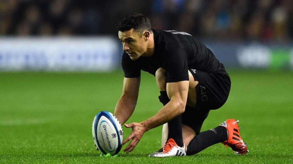Dan Carter is one of a number of All Blacks who had to return to New Zealand in order to represent the side again. Photograph: Getty