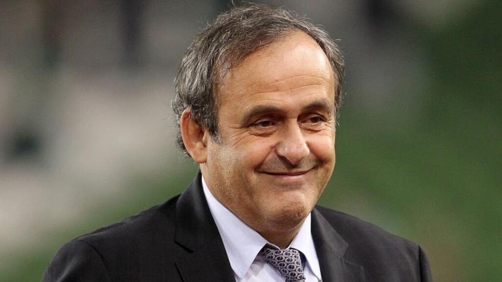 Uefa president Michel Platini who announced yesterday he will not be running against Sepp Blatter for the Fifa presidency next year. Photograph: Niall Carson/PA