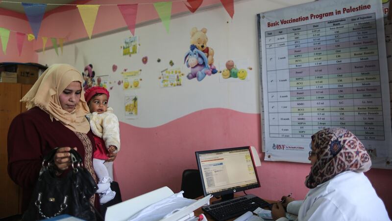 An Unrwa-run clinic in the al-Nusirat refugee camp in Gaza: UN secretary general António Guterres said he was “very concerned” about funding to the agency being cut. Photograph: Mahmud Hams/AFP/Getty