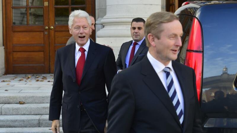 Taoiseach Enda Kenny and former US president Bill Clinton meeting at Government Buildings. Photograph: Alan Betson/ THE IRISH TIMES