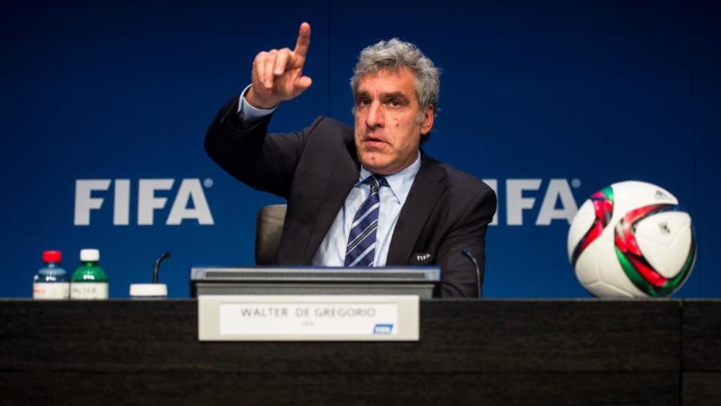 Fifa head of communications and public affairs Walter De Gregorio has been fired over a joke made on Swiss television. Photograph: Epa