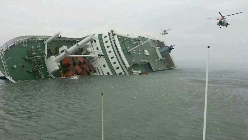 The office of education in Gyeonggi province, where the students‘ high school is, reported that all the students and their teachers had been rescued. Photograph: The Republic of Korea Coast Guard/Getty Images