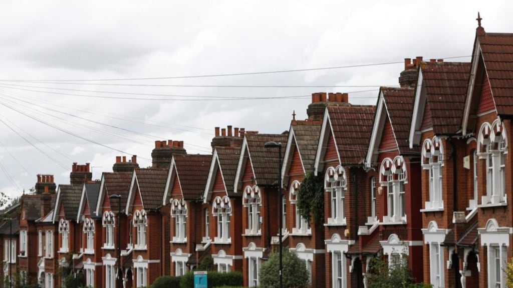 Chimney pots line the rooftops of houses in the Herne Hill district of London. Photograph: Simon Dawson/Bloomberg