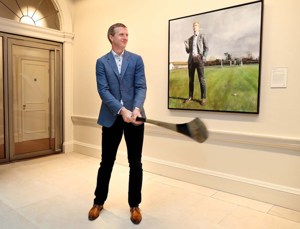 A portrait of All-Ireland champion hurler, Kilkenny’s Henry Shefflin in the National Gallery of Ireland by Tipperary-born artist Gerry Davis. Photograph: Maxwells