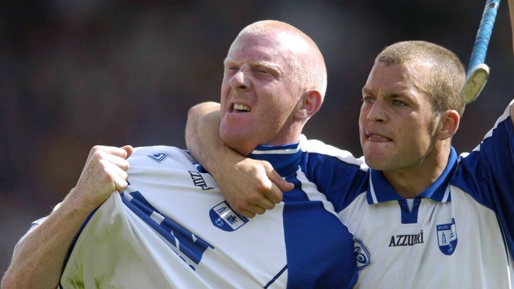 Waterford’s John Mullane and Eoin McGrath, both of whom won Munster medals but not the All-Ireland. Photograph: Brendan Moran/Sportsfile