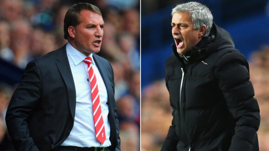 Rodgers and his erstwhile boss Mourinho are friends of many years, having worked together at Chelsea. Photograph: Clive Rose/Getty Images