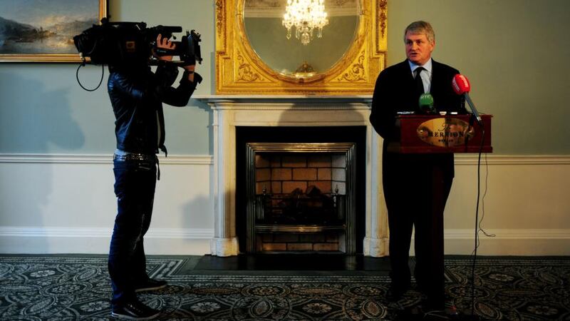 Paradise Papers: Denis O’Brien at a press conference about the Moriarty tribunal, at the Merrion Hotel in Dublin in 2010. Photograph: Aidan Crawley