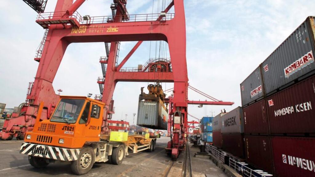 China’s exports rose 14.7 per cent in April, while imports grew 16.8 per cent, leaving the country with a trade surplus of $18.16 billion for April. Photograph: China Daily/Reuters