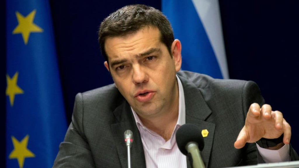 Greek prime minister Alexis Tsipras during a press conference in Brussels on Friday. He must convince  Angela Merkel that he can come up with a list of reforms acceptable at euro-zone level so the remaining tranche of bailout loans worth €7.2 billion can be released. Photograph: AP Photo/Francois Mori
