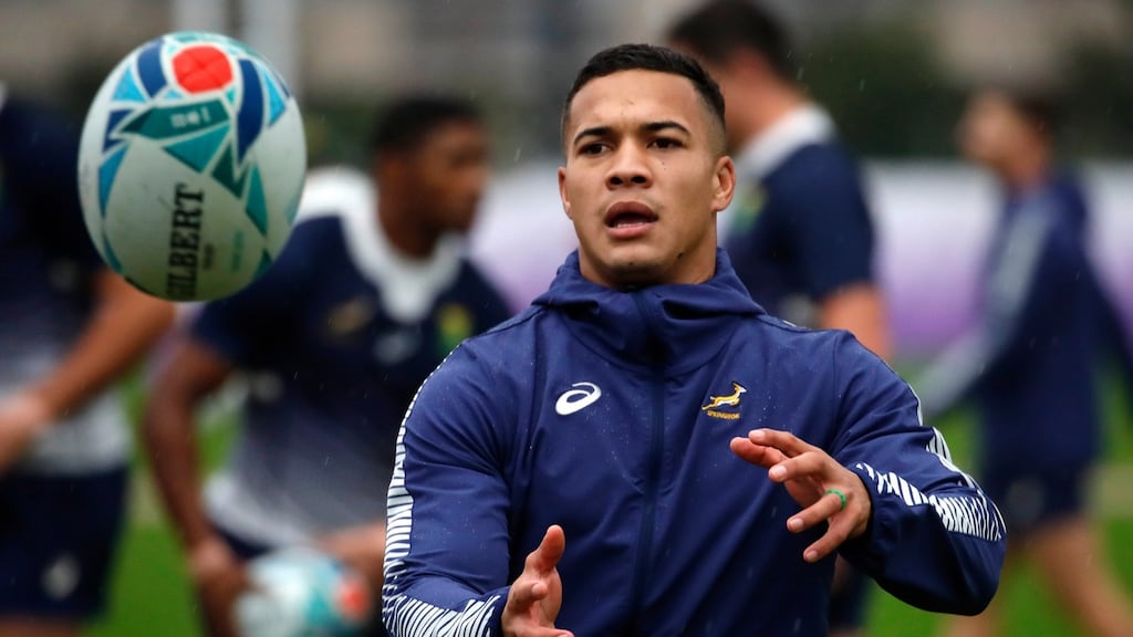 Cheslin Kolbe will be fit for Saturday’s Rugby World Cup final. Photograph: Christophe Ena/AP