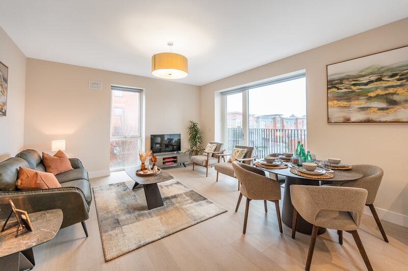 Dining and living area. Photographs: Ben Ryan