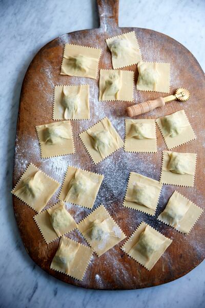 Italian inspiration: ravioli with mint, broad beans and fresh ricotta. Photograph: John Kernick/New York Times