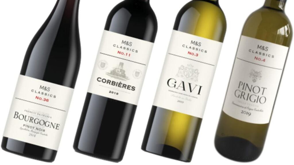 M&S Classics: No 36 Bourgogne Pinot Noir, No 11 Corbières, No 3 Gavi and No 4 Pinot Grigio delle Venezie