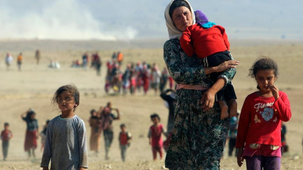 Islamic State militants have targeted religous minorities they view as apostates including Assyrian Christians, Yazidis (above) and Shia Muslims. Photograph: Rodi Said/Reuters