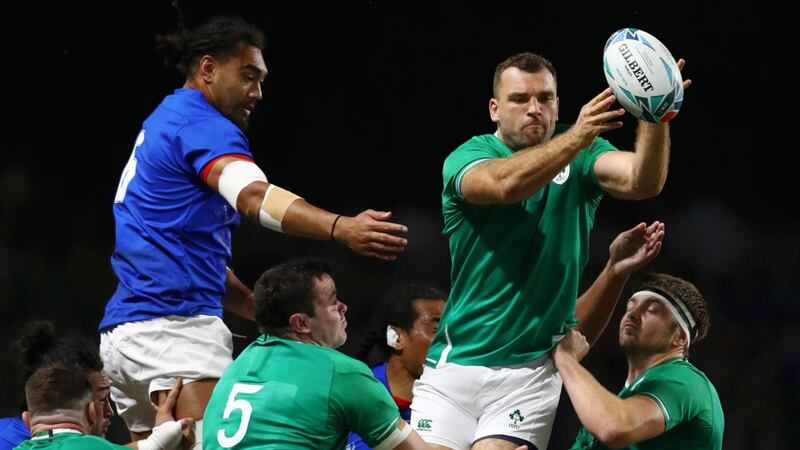 Tadhg Beirne impressed for Ireland from blindside flanker. Photograph: Michael Steele/Getty