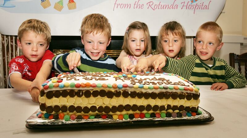 The Cassidy quintuplets from Wexford as they celebrated their fifth birthday in 2006. From left are Conor, Cian, Dearbhail, Amy and Rory. Photograph: Cyril Byrne