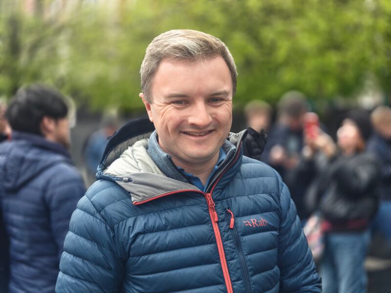 Kevin Cusack, who served in the Civil Defence for more than 10 years, attended the event on Sunday. Photograph: Órla Ryan