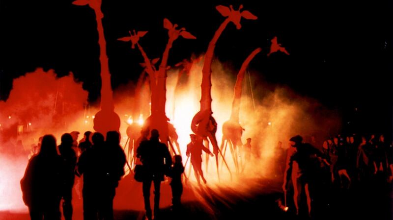 Compagnie Off, one of the most illustrious street theatre companies in Europe, brings Les Girafes to the streets of Galway. Photograph: David Darrault