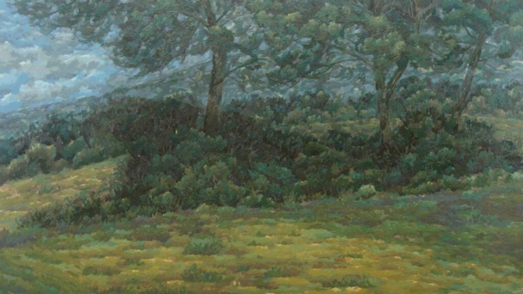 A French landscape by the late Hilton Miller, a beautifully poised composition in the classical manner